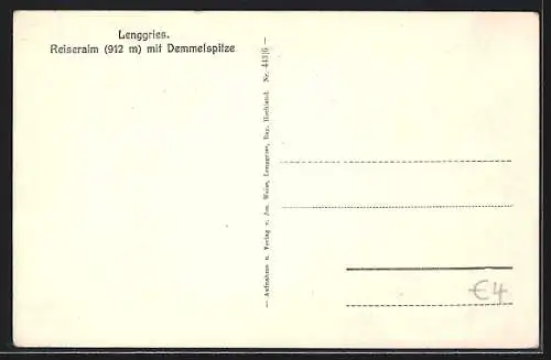 AK Lenggries /Obb., Gasthaus Reiser Alm mit Demmelspitze