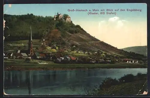 AK Grossheubach, Main und Blick auf den Engelsberg