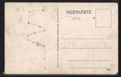 Künstler-AK Volkach, Umgebungskarte mit Fahr, Köhler & Baibach