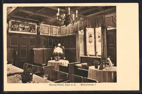 AK Saal a. D., Weinzimmer I im Donau-Hotel