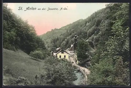 AK St. Anton an der Jessnitz, Strassenpartie