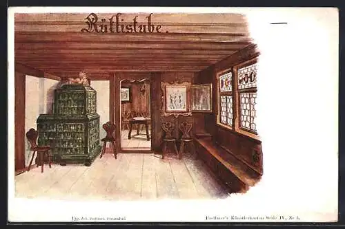 AK Rütli, Rütlistube um 1900