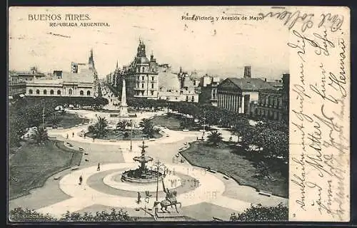 AK Buenos Aires, Plaza Victoria y Avenida de Mayo