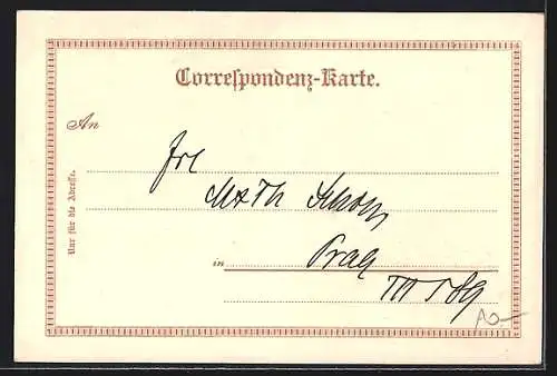 Lithographie Eger, Hof im Stadthaus im Winter