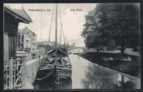 AK Oldenburg / O., Am Stau, Boot