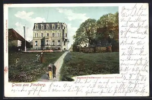 AK Pinzberg, Kurhotel und Terrasse Zametzer Thurm