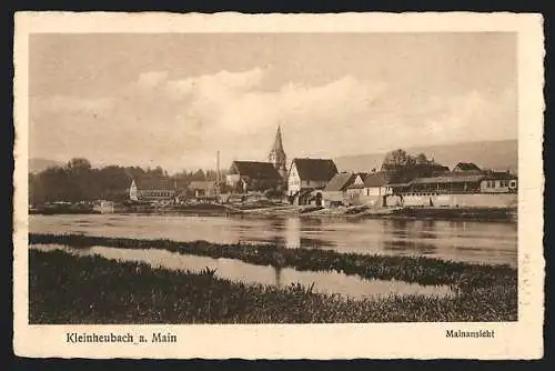 AK Kleinheubach, Gesamtansicht vom Main aus