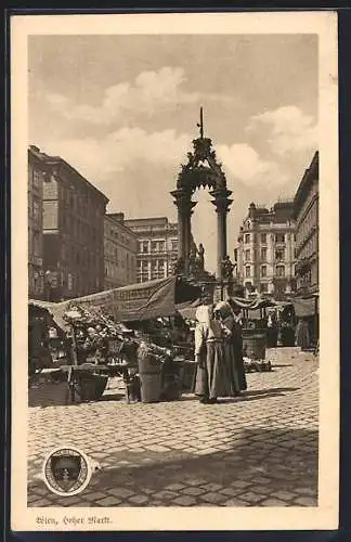 AK Wien I, Hoher Markt, Frauen vor einem Stand, Deutscher Schulverein