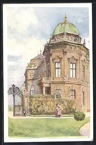 Künstler-AK E.F. Hofecker: Wien, Schloss Belvedere