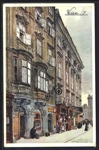 Künstler-AK Brüder Kohn (B.K.W.I) Nr. 796 /I: Wien, Am Hof, Urbanikeller