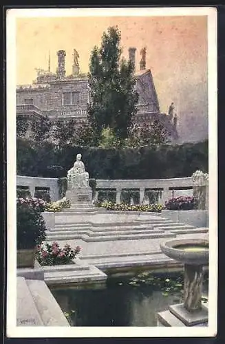 Künstler-AK F. Kopallik: Wien, Elisabeth-Denkmal im Volksgarten