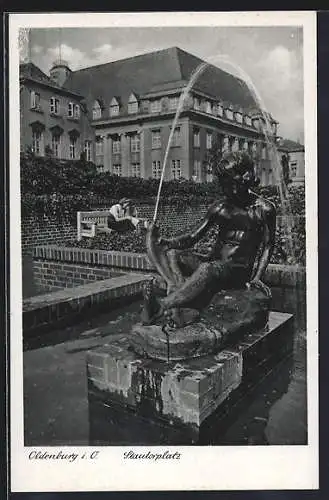 AK Oldenburg i. O., Brunnen auf dem Stautorplatz