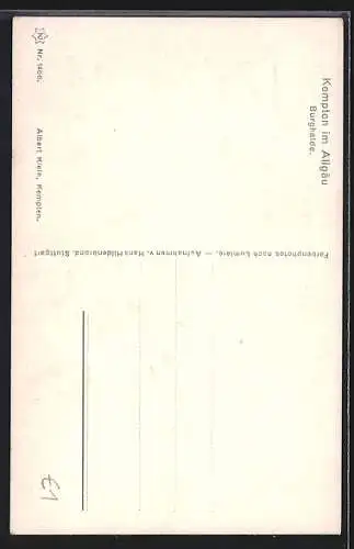 AK Kempten / Allgäu, Partie an der Burghalde mit Personen in zeitgenössischen Trachten