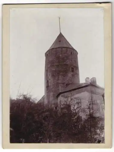 3 Fotografien Ansicht Sovinec / Eulenberg, Blick und Aufgang zur Burg Sovinec