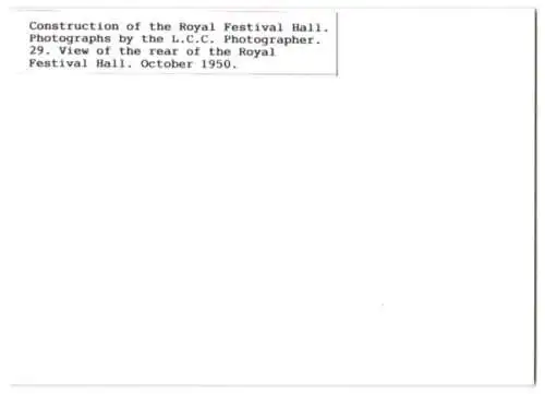 41 Fotografien L. C. C., London, Ansicht London, Bau der Royal Festival Hall 1949-1951, Baustelle