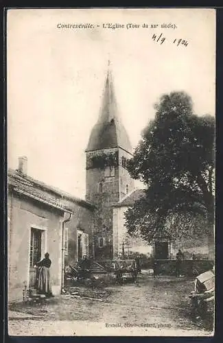 AK Contrexéville, L`Eglise, Tour du XIIe siècle