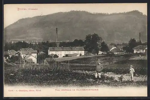 AK Clairefontaine, Vue générale du village et des collines voisines