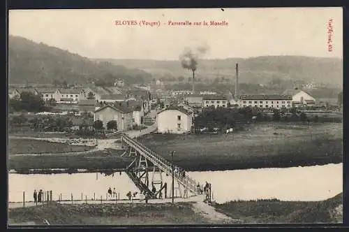 AK Eloyes, Passerelle sur la Moselle