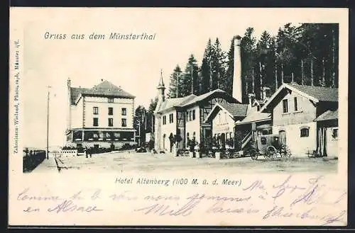 AK Münsterthal, Vue de l`Hôtel Altenberg et des environs forestiers