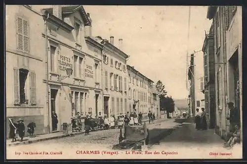 AK Charmes, La Poste, Rue des Capucins