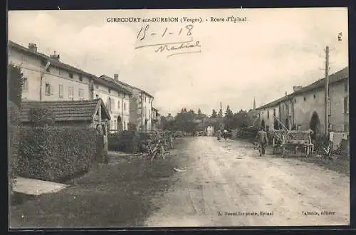 AK Girecourt-sur-Durbion, Route d`Épinal, Vosges