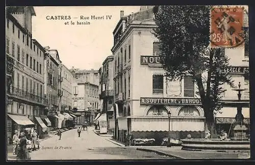 AK Castres, Rue Henri IV et le bassin