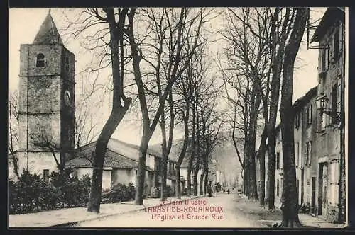 AK Labastide-Rouairoux, L`Église et Grande Rue