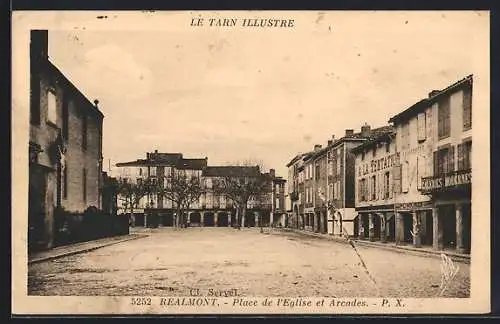 AK Realmont, Place de l`Eglise et Arcades