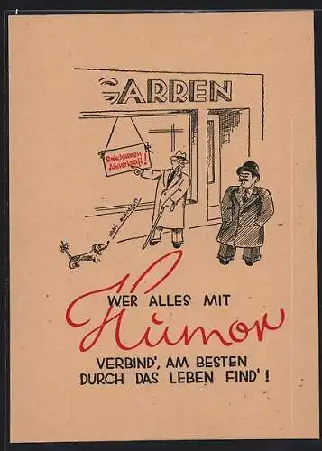 Künstler-AK Wer alles mit Humor verbind` am besten durch das Leben find`!