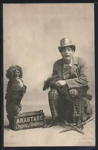 AK Komiker Anastase mit seinem Hund