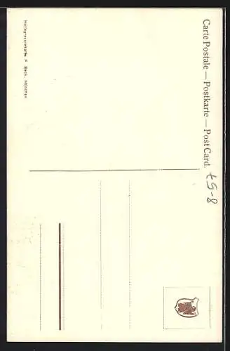 AK Münchner Kindl blickt in einen Bierkrug