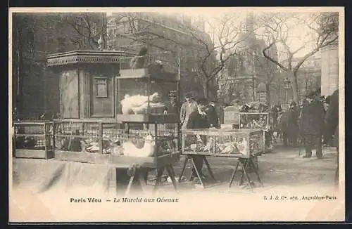 AK Paris, Le Marché aux Oiseaux, Geflügelmarktszene