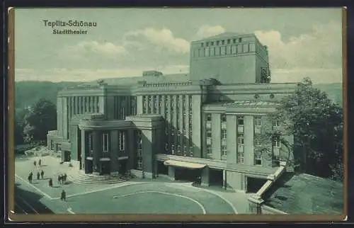 AK Teplitz-Schönau, Blick auf das Stadttheater