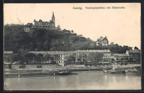 AK Aussig, Ferdinandshöhe mit Elbestrasse