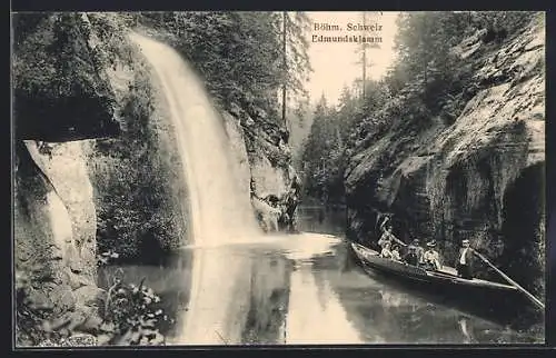 AK Böhm. Schweiz, Wasserfall in der Edmundsklamm