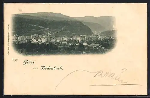 AK Bodenbach, Ortsansicht aus der Vogelschau