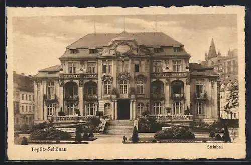 AK Teplitz-Schönau, Blick auf das Steinbad