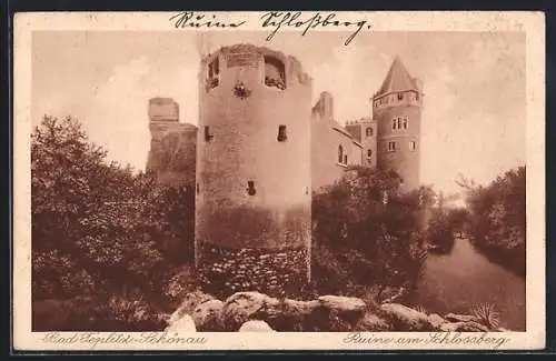 AK Teplitz Schönau / Teplice, Ruine am Schlossberg