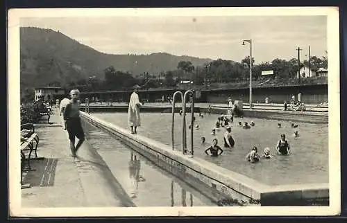 AK Aussig a. E., Schreckenstein, Freibad