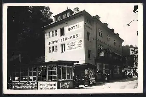 AK Hrensko, Hotel Schweizerhaus, Ansicht von der Strasse aus