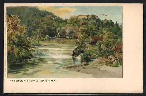 Künstler-Lithographie Edward Harrison Compton: Innsbruck, Sillfall am Iselberg