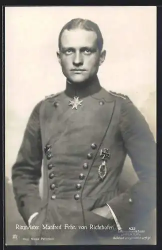 Foto-AK Sanke Nr. 532: Rittmeister Manfred Frhr. von Richthofen in Uniform