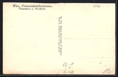 AK Wien, Franzensbrückenstrasse, Praterstern und Nordbahn, Strassenbahn und altes Delikatessen-Geschäft