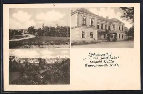 AK Irnfritz-Messern, Wappoltenreith, Einkehrgasthof Zur Franz Josefsbahn von Leopold Dallier, Ortspartien