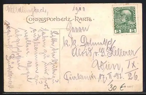 AK Weidlingbach, J. Buchebners Meierei mit Wirtschaftsgarten