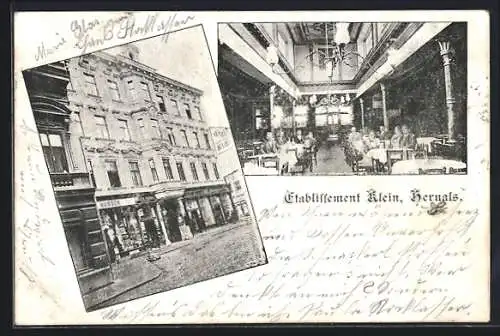 AK Wien, Hernals, Das Gasthaus Klein mit Innenansicht