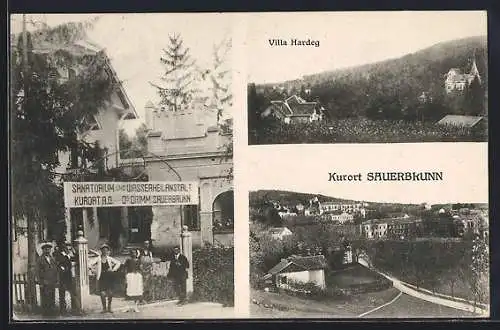 AK Bad Sauerbrunn, Sanatorium und Wasserheilanstalt Dr. Grimm, Villa Hardeg, Teilansicht