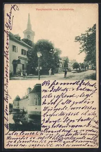 AK Aistersheim, Das Schloss, Partie am Gasthaus