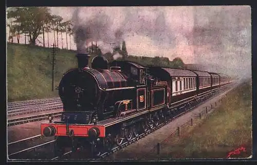 AK L. & N. W. Railway, Scotch Express passing Harrow