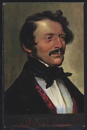 Künstler-AK Donizetti im Portrait mit schwarzer Halsbinde